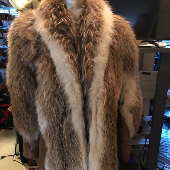 Raccoon and Distressed Leather Jacket - Picture 1 of 8